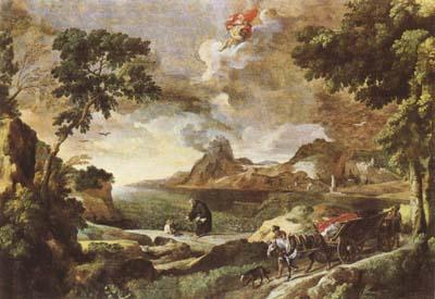 DUGHET, Gaspard Landscape with St Augustine and the Mystery of the Trinity (mk08) oil painting image